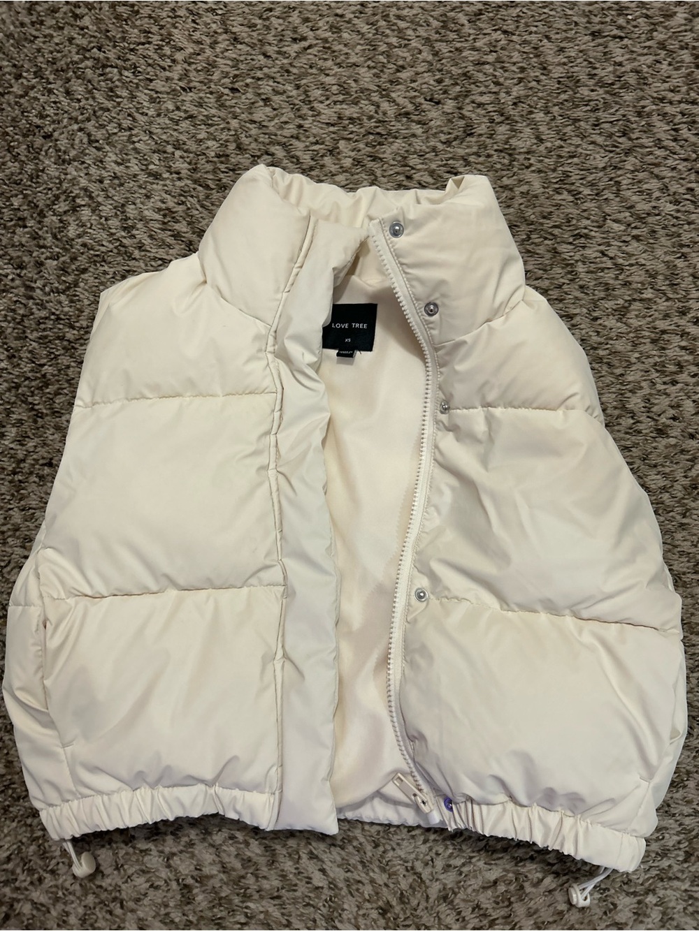 Love Tree Women's Off-White Puffer Vest
